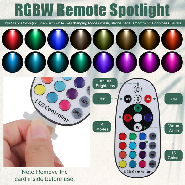 Fovths Fovths 6 Pack Christmas Spotlight 12W Rgbw Outdoor Landscape Lights Spot Light With Remote Control Ip65 Waterproof 120V Lights 16 Color Changing For Xmas Garden Path Yard Decor