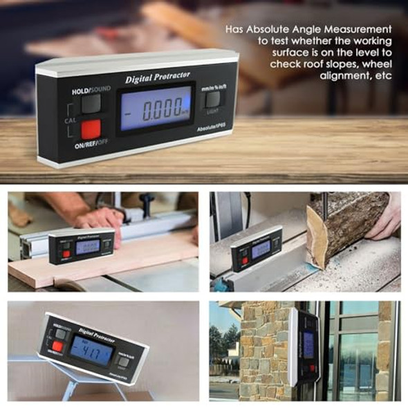 Gain Express Digital Angle Finder Magnetic Protractor Inclinometer Angle Level Meter Tool Digital Protractor Bevel Gauge For Woodworking Table Saw Construction V-Groove 0360 Degree With Backlight