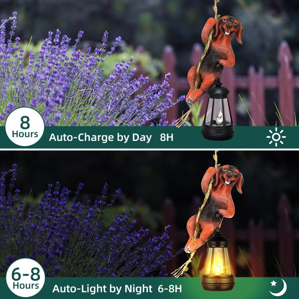 Gerrii Solar Light Outdoor Statues Resin Animal Upside Down With Led Lantern 13'' Waterproof Hanging Animal Figurine With String For Yard Garden Tree Wall Decoration S For Mom Women(Possum)