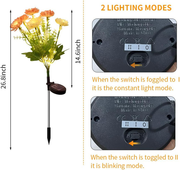 Getwindir 4 Pack Solar Flower Lights Multicolor Floral Hydrangea Flower Outdoor Garden Decor (Garden Yard Patio Pathway)