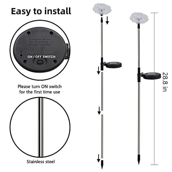 Glintoper 6 Pack Solar Garden Stake Lights Outdoor Solar Butterfly Figurine Lights Multi-Color Changing Led Landscape Lighting Sparkling Star Flower Hummingbird Dragonfly Bee For Patio Yard Pathway