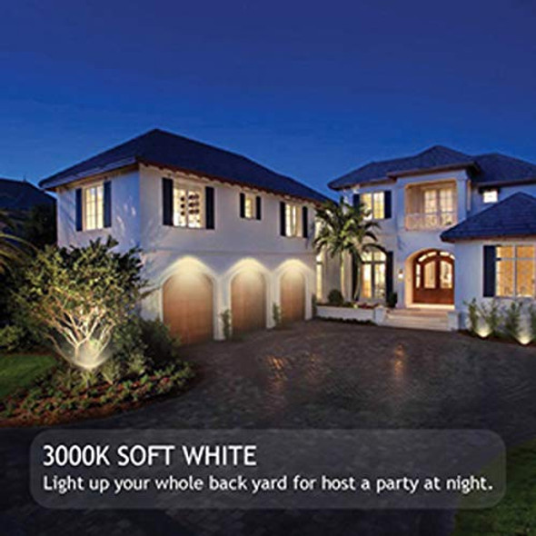 Glw 10W Led Landscape Lights 12V Low Voltage Outdoor Spotlights Warm White 3000K Ip65 Waterproof With Spike Stand For Gardenyarddeckstep [4 Pack]