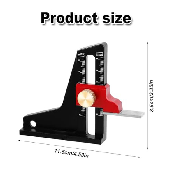 Gosknor Woodworking Height Gauge Metric Measurement Aluminium Alloy Tools Accessories Dual Scale Woodworking Depth Precise Gauge For Table Saw Wood Working (0-50Mm)
