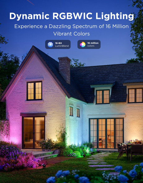 Govee Outdoor Spot Lights 2 Ip67 Waterproof Spotlights Landscape Lights Work With Matter Alexa And Google Assistant Rgbwic Color Changing Light For Outdoor Decor Patio Decorations 2 Pack