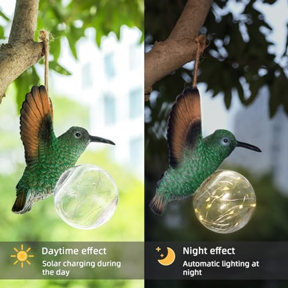 Groqrsn Solar Hummingbird Decorative Light - Ideal For Garden & Outdoor Decor Bird Solar Lights