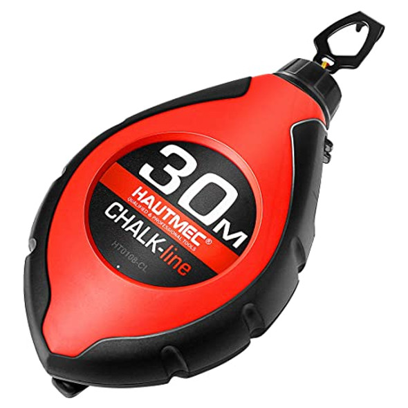 Hautmec Chalk Line With 30M/100Ft Chalk Line Tool 6:1 Gear Ratio Chalk Box Ideal For Deck Builders Framers And Roofers Ht0108-Cl