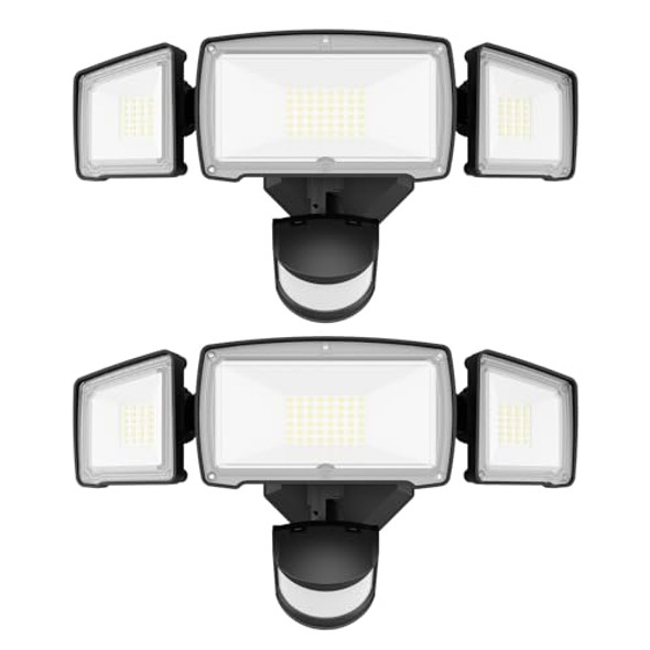 Hggh Motion Sensor Outdoor Lights – Flood Lights Outdoor Security Light Led Floodlights Ip65 Waterproof 6500K 60W 6200Lm With 3 Adjustable Heads Exterior Light For House Backyard Porch