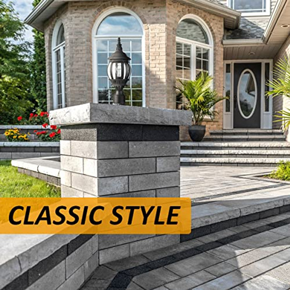 Holkirt Outdoor Post Lightvintage Lamp Post Light Fixturewaterproof Exterior Post Lantern With Pier Mount Base For Pathway Garden Post Pole Mountmatte Black