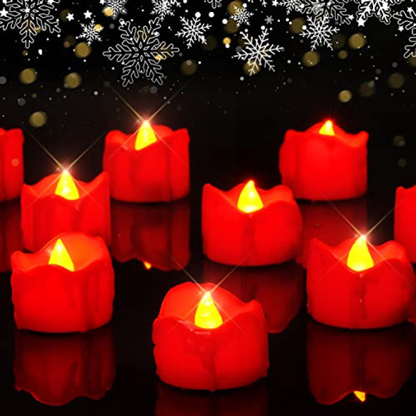 Homemory 24-Pack Halloween Black Dripping Flameless Tea Lights Battery Operated Flickering Led Candles Safe For Pumpkins Party & Holiday Decor 1.58" D X 1.2" H Warm White Glow