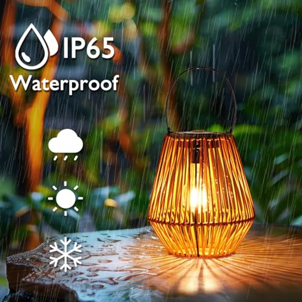 Homemory 2 Pack Solar Lanterns Outdoor Waterproof Hanging Lights Outside Solar Lamp Decorative For Garden Yard Patio Porch Trees Lawn Pathway Table