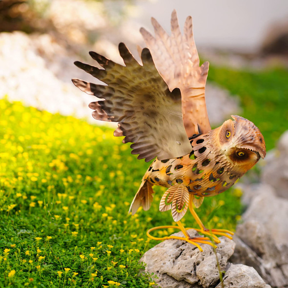 Hshd Solar Animal Lights Outdoor-18.2" Big Rooster Figurine Garden Decor With Metal Yard Art.Rooster Statue Light For Pathway Patio Backyard Decoration Lawn Ornaments