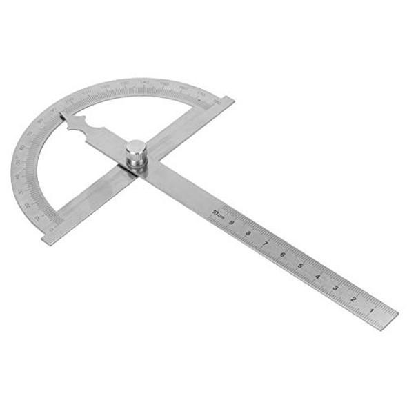 Hyuduo Protractor Stainless Steel Goniometer 180 Degrees Angle Finder Gauge Adjustable Measuring Tool For Draw Radial Lines (150Mm Long)