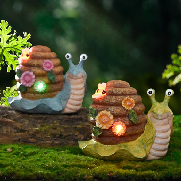 Jialinxia Solar Garden Outdoor Decor Snail Figurine With Lights Outside - Ideal Outdoor Decorations For Yard Lawn & Pathway Walkway Ornaments Clearance Housewarming S For Mom Grandma Birthday (Blue)