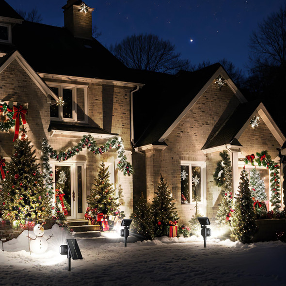 Jsot Solar Spot Lights - 4 Pack Solar Lights Outdoor Waterproof Outdoor Spotlights Landscape Lighting Halloween Light For Garden Yard Tree (Cool Light)