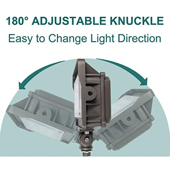 Kadision Led Flood Light Outdoor 50W 6500Lm (200W Hps/Mh Equiv.) 5000K Daylight Waterproof Knuckle Mount Led Outdoor Flood Lights For Garden Porch Yard 100-277V Etl Listed
