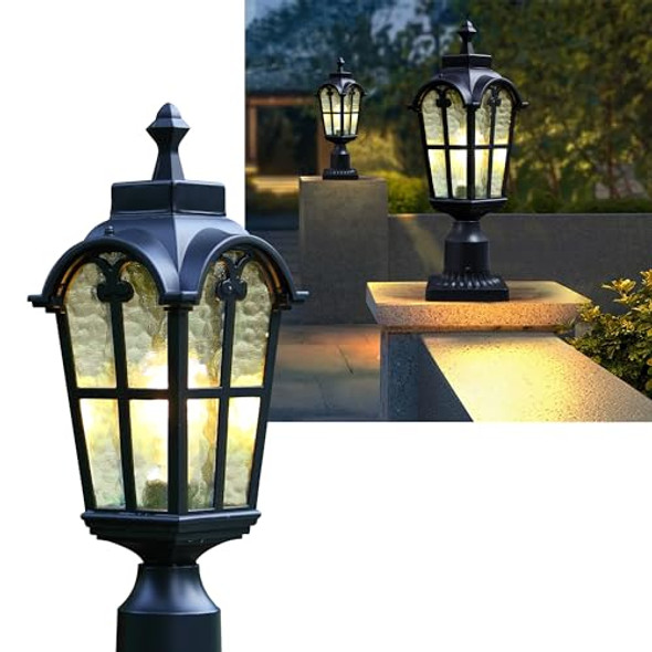 Kainozoic Outdoor Post Lights Fixture Anti-Rust Lamp Post Light Fixture Waterproof Exterior Pole Light Outside Pole Lighting For Yard Pathway Driveway Fence