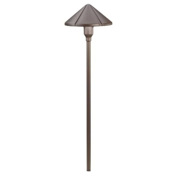 Kichler 15326Azt Six Groove Path & Spread 1-Light 12V Textured Architectural Bronze