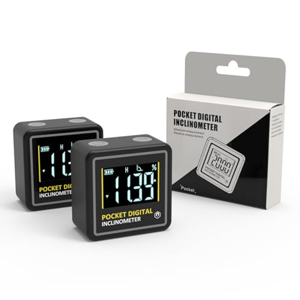 Knine Outdoors Mini Digital Angle Finder 4-Side Strong Magnetic Angle Gauge Table Saw Miter Protractor Woodworking Measuring Tool Level Box For Hanging (1 Pack Plastic Small Size)