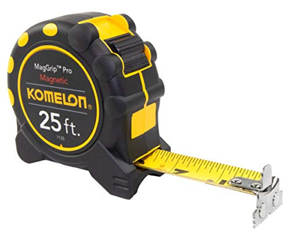 Komelon 7125Ie 25' X 1" Magnetic Maggrip Pro Tape Measure With Inch/Engineer Scale Yellow/Black