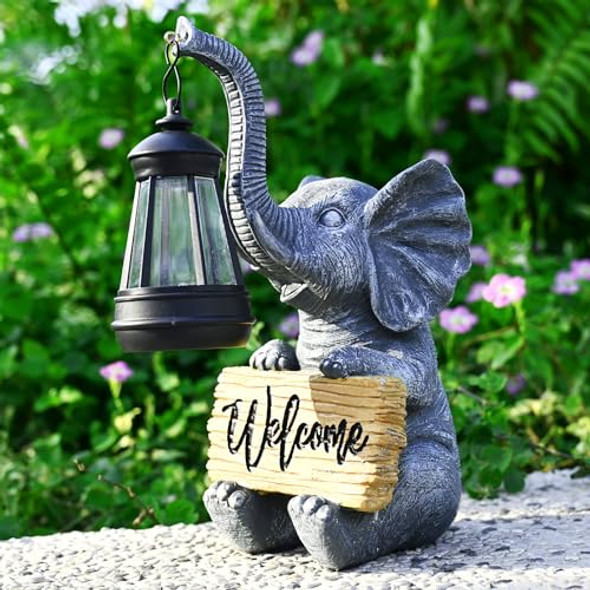 Kvr Kvr Solar Elephant Garden Light Statue – Outdoor Yard Decor Birthday  For Mom & Grandma ( )