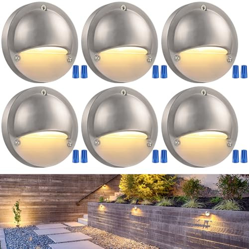 Leonlite Led Low Voltage Deck Lights 180Lm 3.74Inch Landscape Step Railing Fence Light 12-36V Ac/Dc Die-Cast Aluminum Housing & Frosted Glass Lens Ul Listed Cord Black 2700K/3000K/4000K 6 Pack
