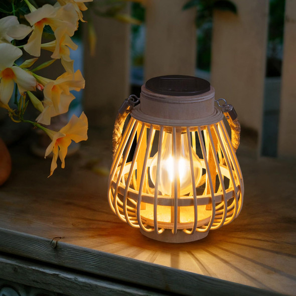 Livinlarge Solar Lantern2 Pack Solar Wicker Lanterns Outdoor Waterproof Boho Lights For Outside Hanging Rattan Lights Outdoor Patio Lanterns Decoration For Gardenyardporchtreeslawnpathway