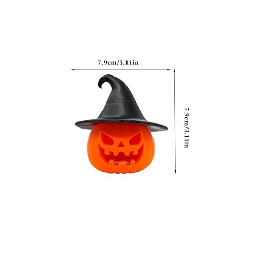 Logofun Logofun Light Up Halloween Pumpkin Figurine Small Plastic Led Pumpkin Light Battery Operated For Trick Or Treat Table Window Display Decoration 7.9X7.9X7.9Cm/3.11X3.11X3.11In