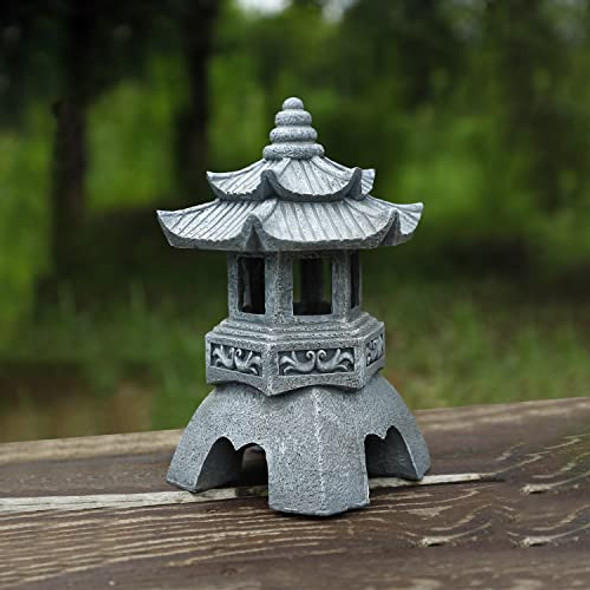 Lovely Ran Zen Solar Pagoda Lantern Garden Statue Indoor/Outdoor Zen Asian Decor For Landscape Balcony Garden Patio Porch Yard Art Ornament