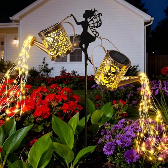 Loveruis Solar Watering Can Lights Garden Decorationmetal Two Solar Watering Can Lights Outdoor Decoration Waterproofyard Patio Lawn Pathway Decorgardening S For Women Grandma Mom
