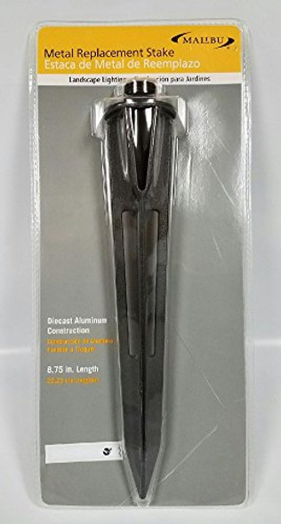 Malibu Csturdy Solid Ground Spike For Pathlight Spotlight Uplight Landscape In-Ground Light Parts Metal Replacement Stake Diecast Aluminum Construction 8101-4820-01