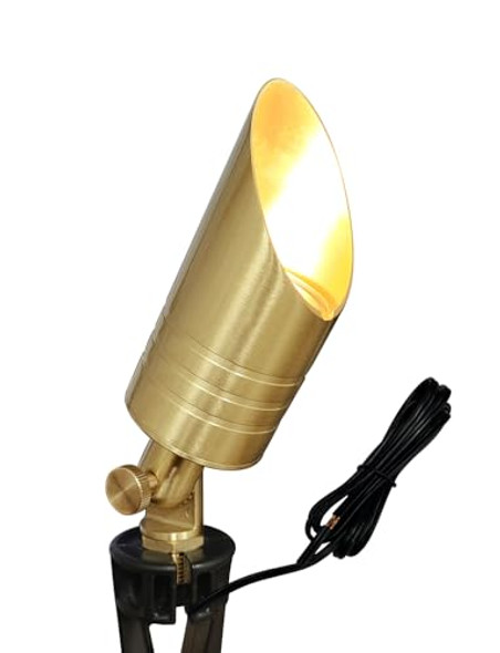 Malory Malory Brass Landscape Spotlight12V Ac/Dc Low Voltage Led Landscape Lightingwaterproof Spot Up Light For Gardenpatio And Yard (1-Pack Without Bulb)
