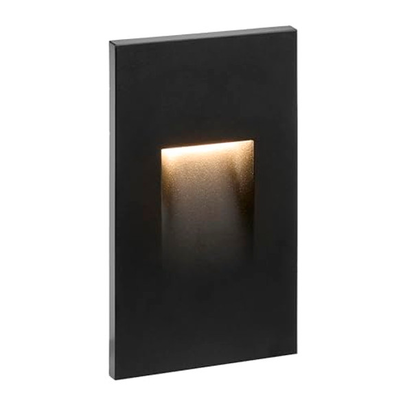 Maxxima Vertical Led Step Light Indoor/Outdoor Stair Light 3 Cct Color Selectable 3000K 4000K 5000K 60 Lumens Ip65 Rated For Outdoor And Damp Locations Black 2-Pack