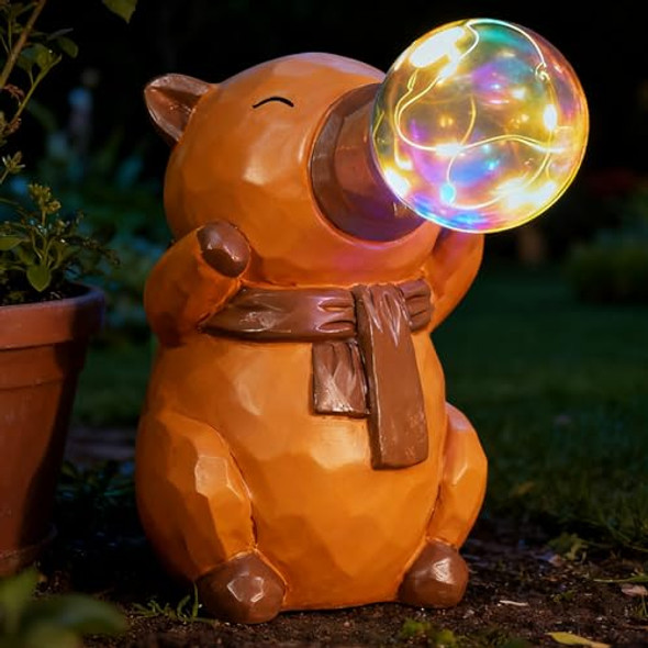 Mayiplay Capybara Solar Lights Outdoor Waterproof Garden Statue With Lights For Women Mom Grandma Garden Decor For Outside Patio Yard Porch