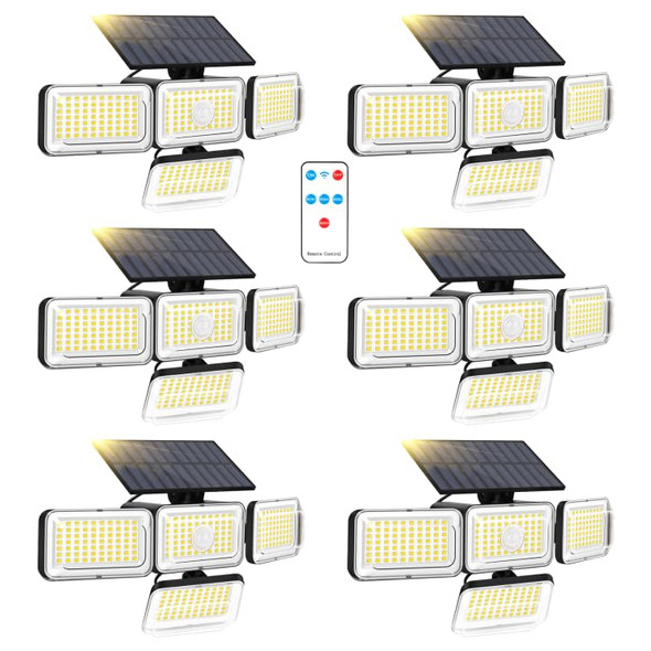 Mokot Mokot Solar Lights Outdoor 288 Led 2800Lm Motion Sensor Outdoor Light With Remote Control 4 Heads Ip65 Waterproof Solar Flood Security Lights For Outside Patio Wall -2Pack