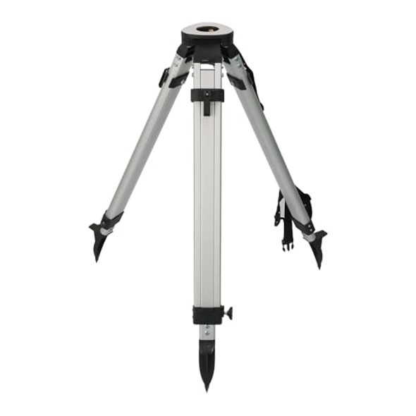 Mountlaser Surveying Tripod Aluminum Survey Tripod With 5/8-Inch 11-Threaded Flat Head With Dual Lock For Total Station Theodolite Auto Level (Sja30-Fcd)