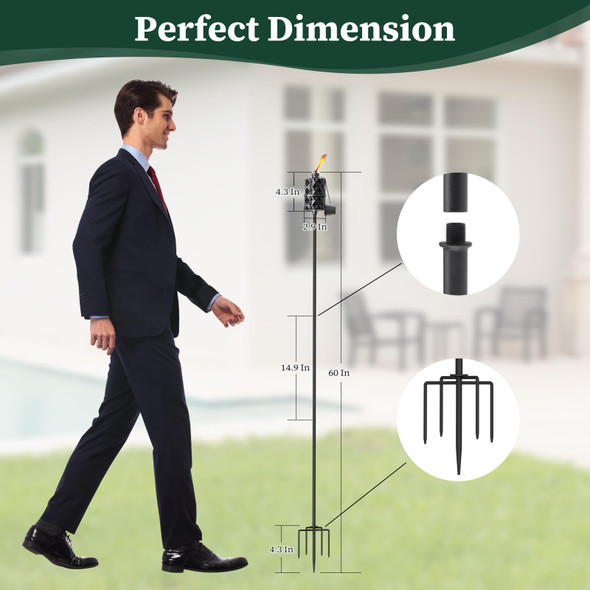 Mqkiwao 6 Pack Glass Torches 13.5 Oz Citronella Torches For Outside Citronella Torches With 5-Prong Grounded Stake Landscape Lanterns Torches For Garden Patio Party Decor (Black)