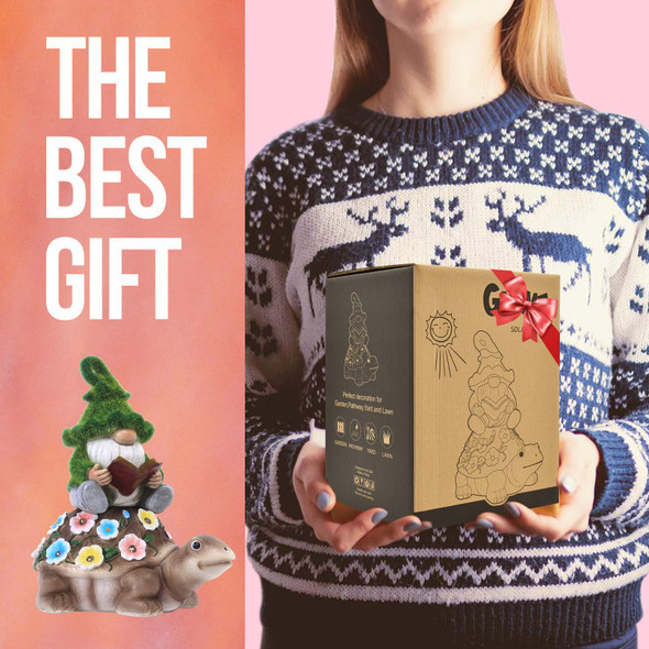 Nacome Solar Frog Riding Turtle For Garden Decor - Outdoor Statues For Patioyardbalcony Ornamentturtle S For Women/Mom/Grandmamom'S Best