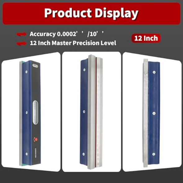 Nakkaa 12 Inch Master Precision Level With Box Accuracy 0.0002"/10" For Checking The Straightness Parallelism The Surface Of Machine Tools Equipment
