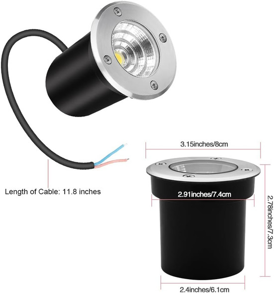 Nawvace Well Lights Landscape Lighting Low Voltage Outdoor In Ground Landscape Lights 5W 12V-24V Waterproof Warm White 3000K Deck Light For Garden Pathway Driveway 8-Pack(Wire Connectors Included)