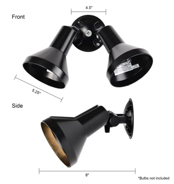 Nuvo Lighting Sf77/701 Two Light Outdoor Heavy Duty Cast Aluminum Durable Weather Proof Security Flood Light Black