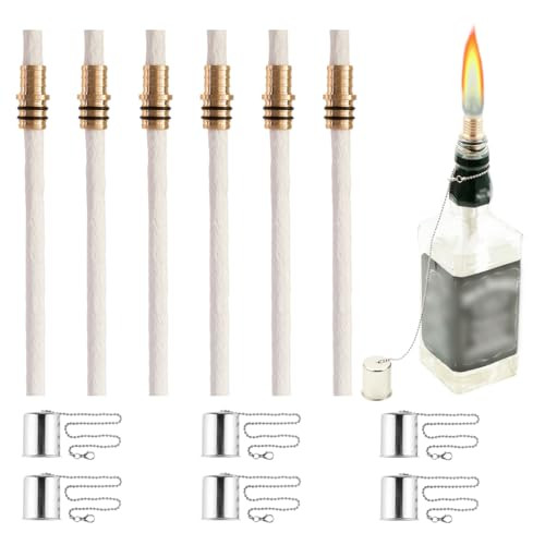 Oexeo 6Pcs Wine Bottle Torch Wicks Torch Lightoutdoor Torchestable Torchcitronella Torchgarden Torchpatio Torchescitronella Torches(Bottle Not Included)