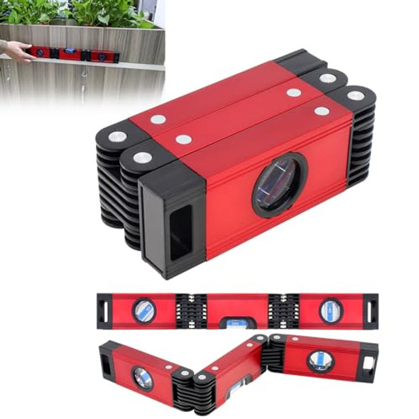 Omninmo Foldable Level Tool Magnetic Multi Function Folding Level Measuring Tool 3 Section Torpedo Leveling Woodworking Tools Line Spirit Level 17Inch Bendable Bubble Leveler For Construction