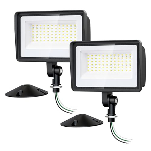 Onforu 65W Led Flood Lights Outdoor With Knuckle Mount 7800Lm Super Bright Garage Security Lights Ip66 Waterproof 6500K Outside Led Lights For Yard Garage Garden 2 Pack