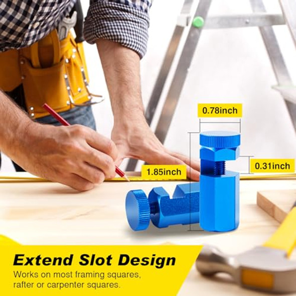 Osyyhe Tall Stair Gauges For Framing Square With Holder Carabiner Stair Guages Knobs Tool For Circular Saw Metal Stair Stringer Layout Tool For Carpentry Squares Stair And Rafter Gauge Clamps