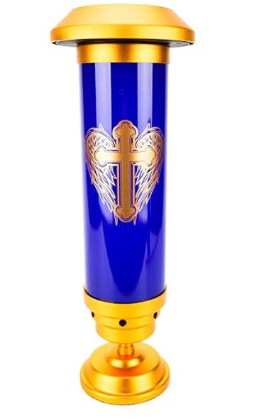 Ourmemo Solar Angels Cross Stake Lightscemetery Solar Lights For Gravejesus Cross Angel Wings Memorial S For Cemetery Grave Patio Lawn Yard Porch Decorations (Catholic Cross Wing)