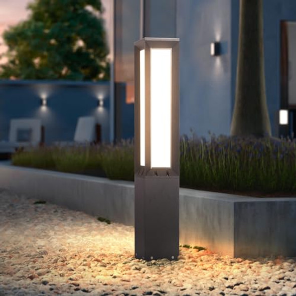 Pakedandun Outdoor Pathway Lights Wired 32" Landscape Path Light 3000K Led Bollard Lighting Modern Commercial Driveway Lights Ip65 Waterproof Tall Floor Lamp For Outside Patio Garden Yard Walkway