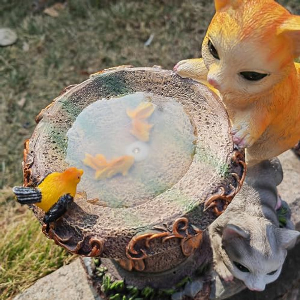 Plentifulhome Solar Garden Statue Cat - Solar Lights Outdoor Cat Decorative Animal Lamp Yard Patio Lawn Art Decoration Housewarming  8.66 Inch Tall