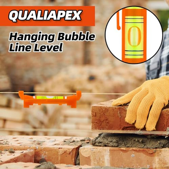 Qualiapex 8 Pcs Hanging Bubble Line String Level Tools Mini Spirit Line Level For Building Trades Bricklaying Tiling Engineering Surveying Metalworking And Measuring - Orange