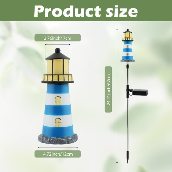 Restynic Lighthouse Solar Powered Garden Lamp 2Packs Ip65 Waterproof Outdoor Light With 7 Color Changing Modes For Gardens Balconies Terraces Camping And Decorative Use