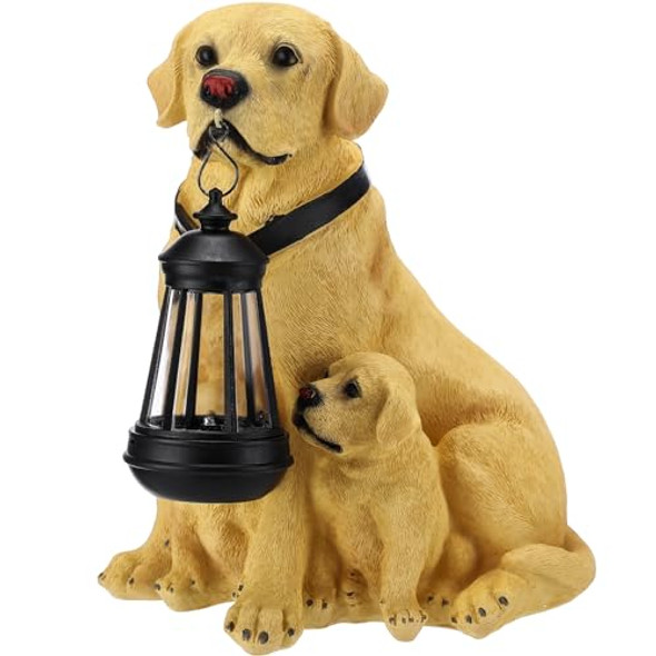 Riakrum Riakrum Garden Dog Statues Outdoor Decor Resin Solar Lights Outdoor Labrador Statue Figurine Led Garden Decorations Windproof Lamp Lawn Ornaments Front Yard Decor For Porch Home Patio